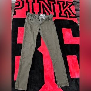 Olive green skinny jeans